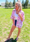 Know Your Worth Pink Floral Cardigan