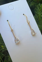Mini Sparkle CZ Teardrop Dangle Earrings