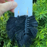 Sassy Black Macramé Earrings